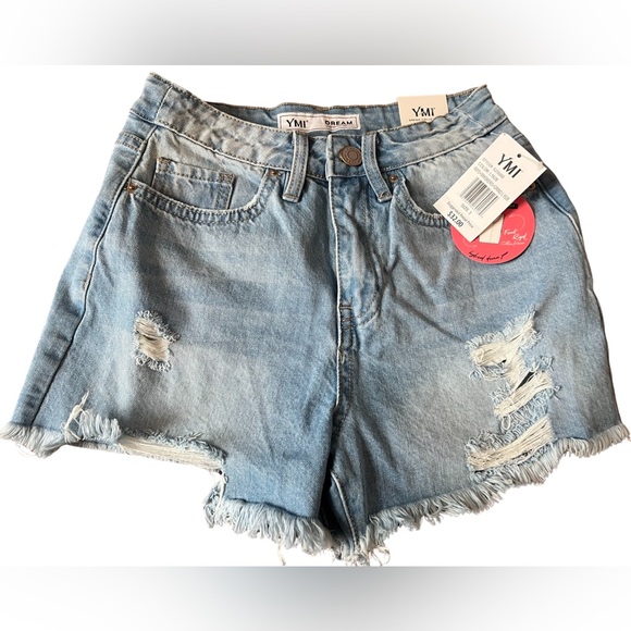 YMI Dream Collection High Rise Rips Whiskers Stretch Jeans - Size 3, NWT - Picture 1 of 3